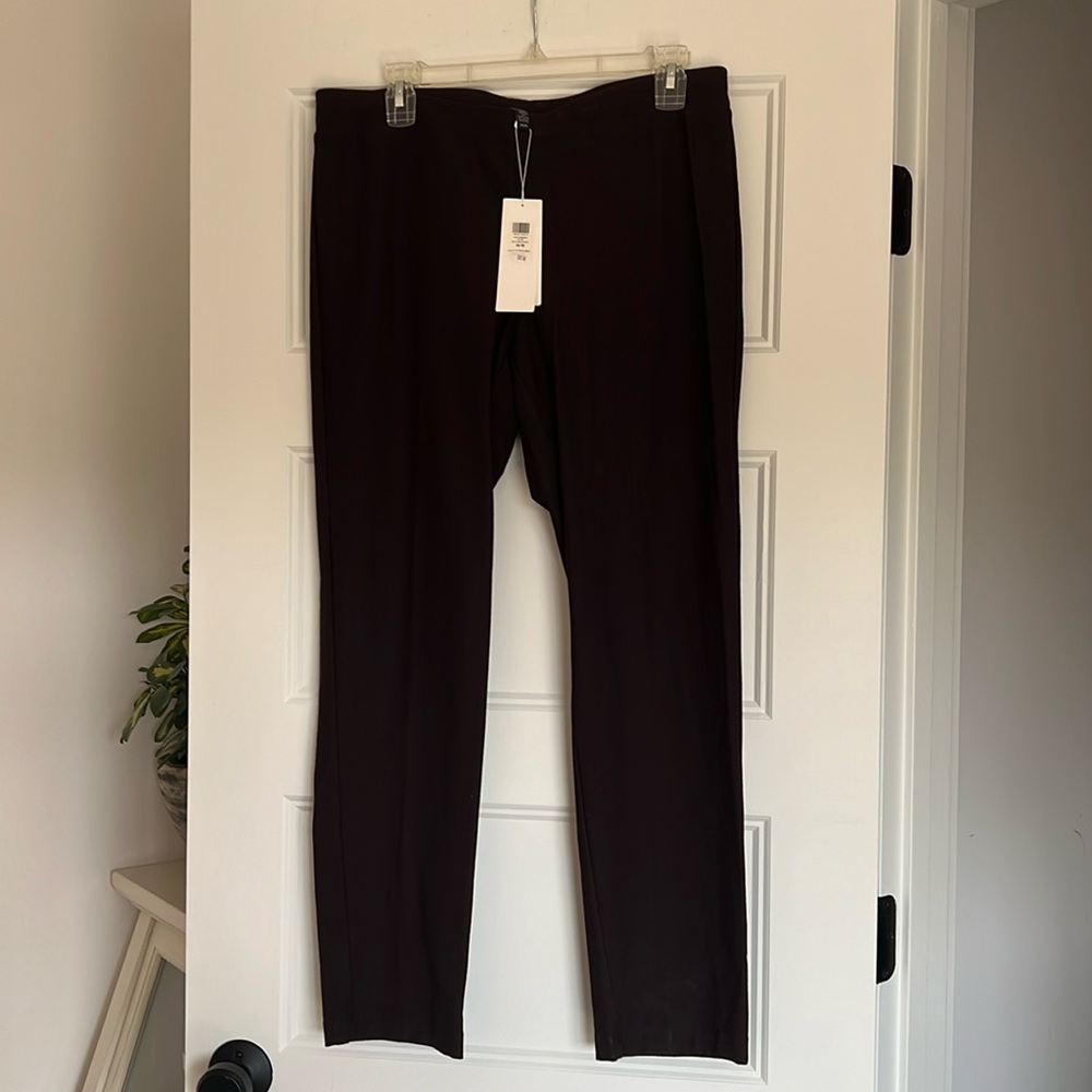 Eileen Fisher Brown Crepe pull on pants size Medium